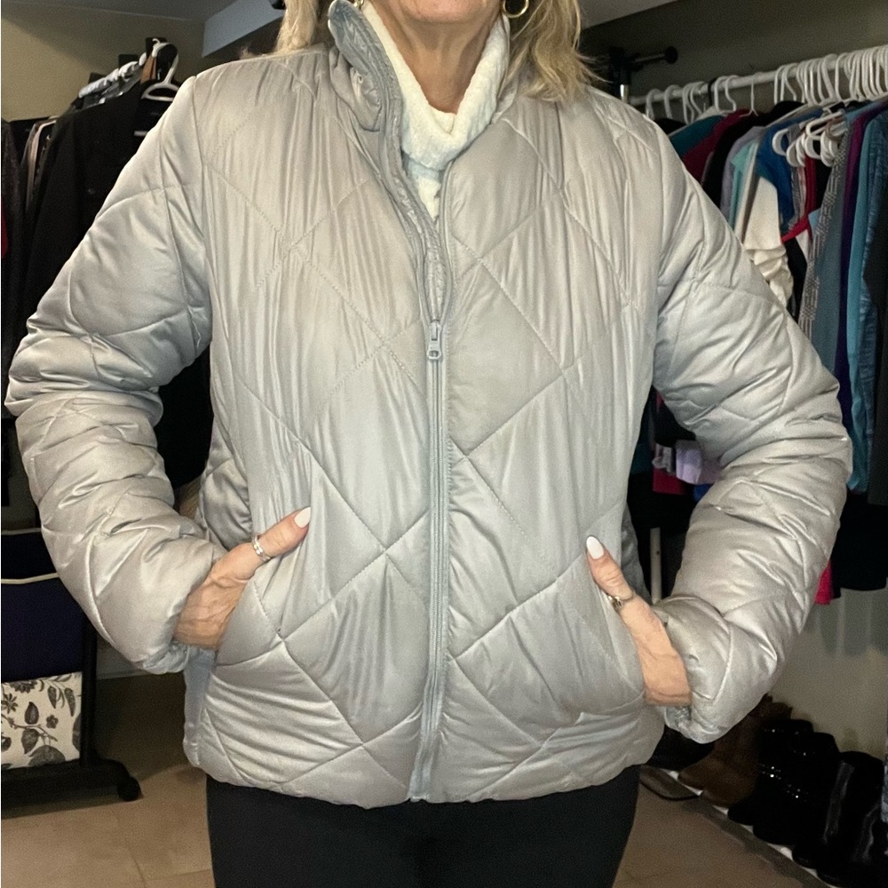 Women's Quilted Silver Jacket